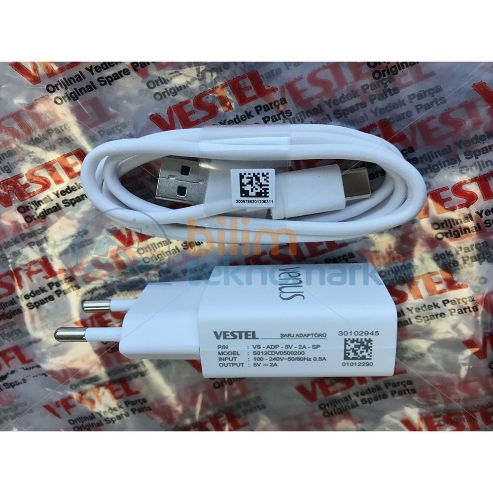 VESTEL SMART PHONE JUNO 5.5 V3 5570 ŞARJ ADAPTÖRÜ+KABLOSU (TYPE-C) 30097277/43003453 ORİJİNAL