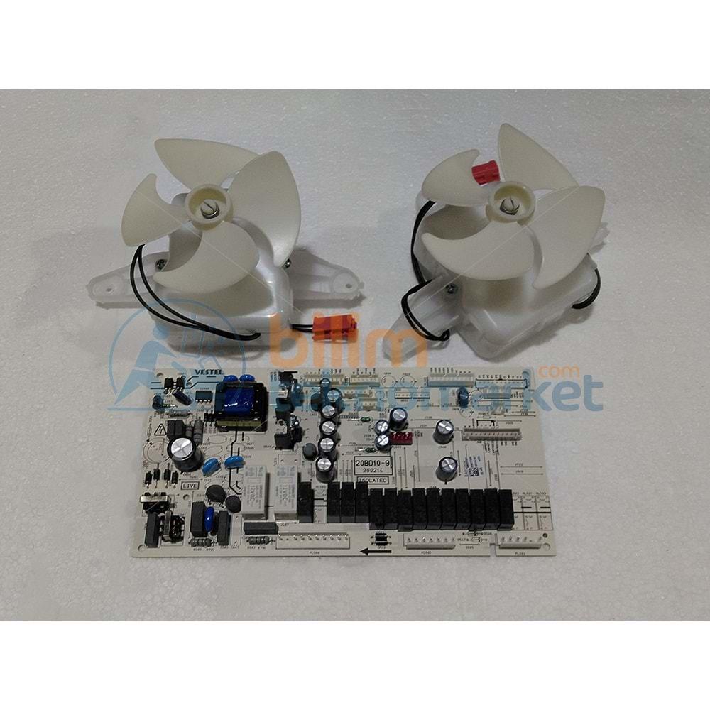 VESTEL PUZZLE NF655 KX BUZDOLABI ANAKART + DONDURUCU FAN MOTORU 32016350/20763273/22106661 ORİJİNAL