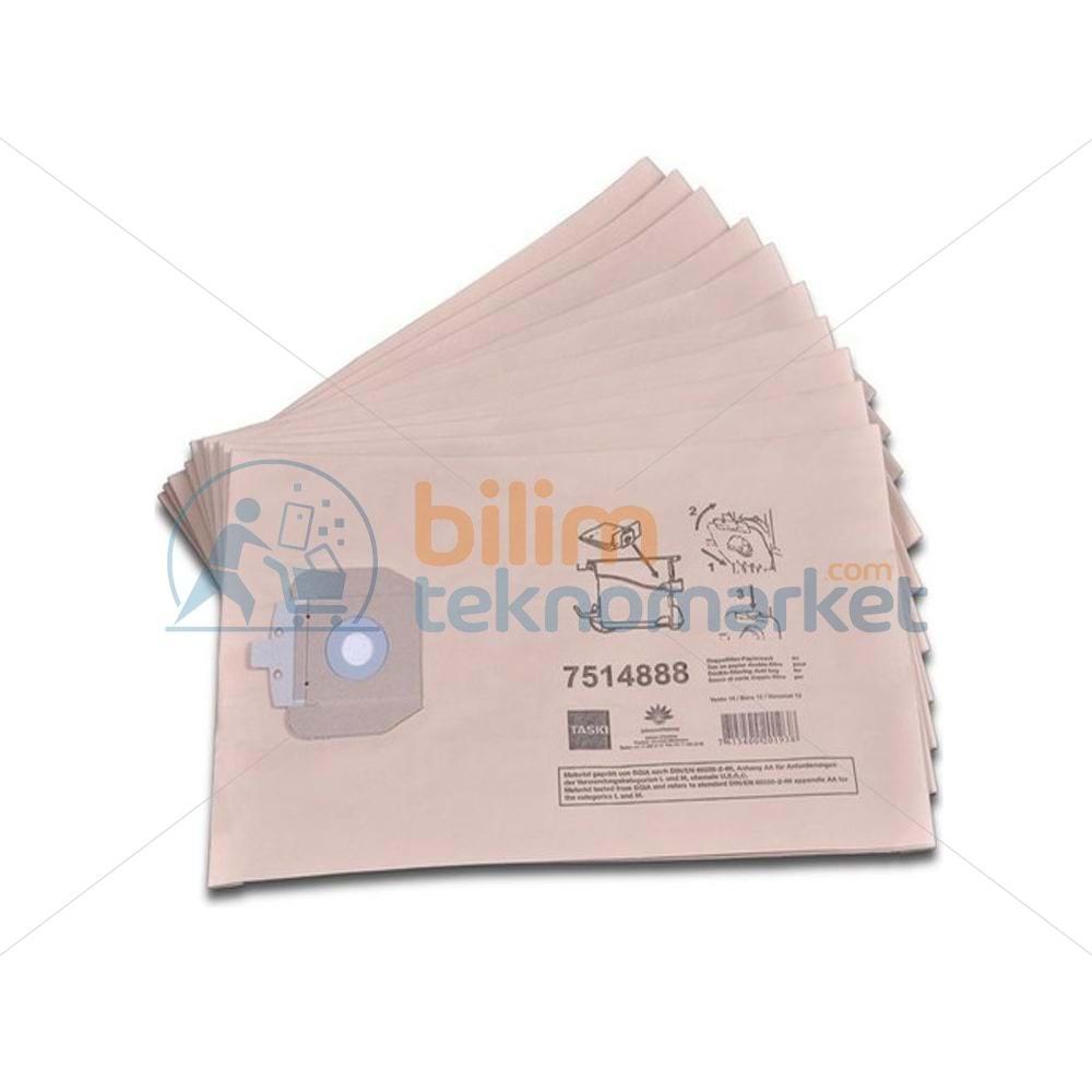 TASKİ VENTO 15 SÜPÜRGE KAĞIT TOZ TORBASI 10,LU PAKET 7514888 ORİJİNAL