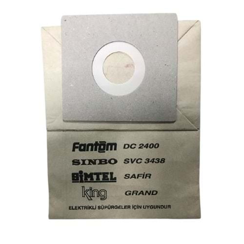 FANTOM SİNBO SVC 3438 MİNİ YATIK ELEKTRİKLİ SÜPÜRGE KAĞIT TOZ TORBA 10 LU PAKET 1.KALİTE