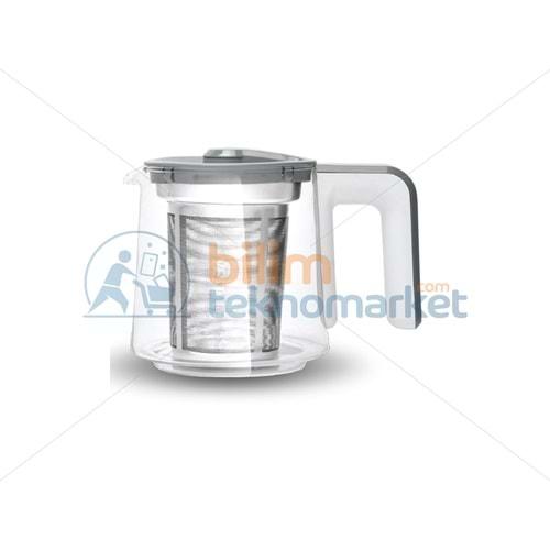Vestel Sefa Çay Makinesi Cam Demlik Beyaz (Süzgeçli) 45013034/43107621 Orijinal