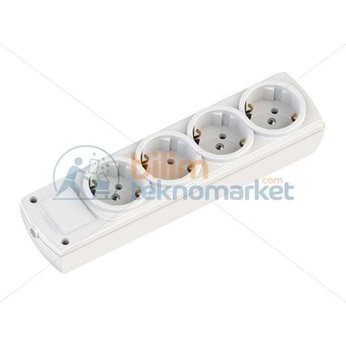 Mutlusan Rı-Tech Dörtlü Topraklı Grup Priz Çocuk Korumalı Klemensli