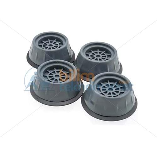 ÇAMAŞIR MAKİNESİ TİTREŞİM ÖNLEYİCİ VAKUMLU KAYDIRMAZ AYAK 4,LÜ TAKIM - GRİ