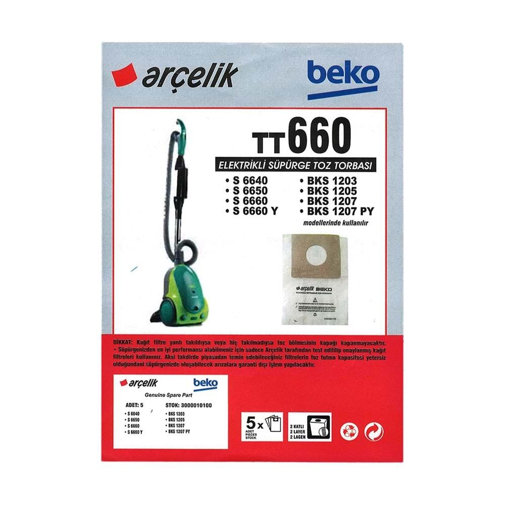 ARÇELİK TT660 ELEKTRİKLİ SÜPÜRGE TOZ TORBASI 5 Lİ PAKET ORJİNAL