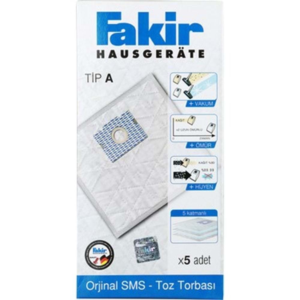 FAKİR S 250 TİP A ELEKTRİKLİ SÜPÜRGE SENTETİK BEZ TOZ TORBASI KUTULU 5 Lİ PAKET ORJİNAL